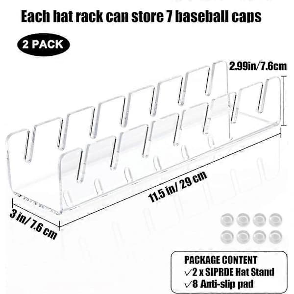 Hattehylde til baseballkasketter, display og organizer - 2-pak
