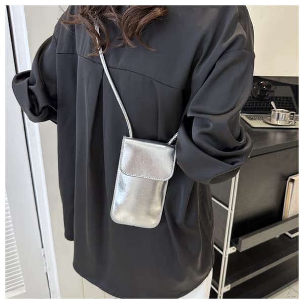 Women's PU Leather Shoulder Bag Solid Color Crossbody Bag Cell Phone Wallet
