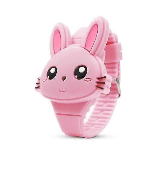 Barnklocka, Flickklocka Digital Söt Form LED Mode Silikonarmband Clamshell Design Armbandsur Flicka