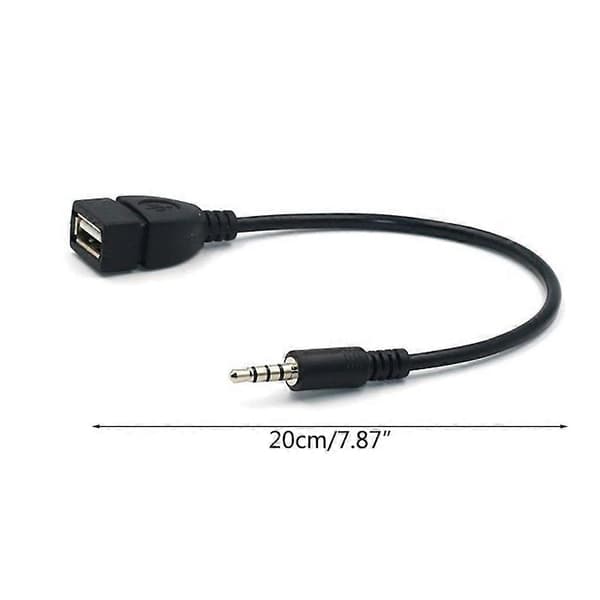 AUX til USB-adapter Lyd Musikk Bilstereo Hankontakt til USB Hunkabel