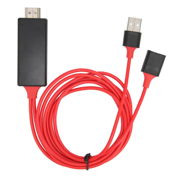 HDTV-kabeladapter 1080P HD Multimedia Interface-kabeladapter til iPhone TV-skærmprojektor Rød