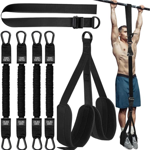Modstandsbånd Pull Up Assistance Bands, Træning Styrketræning (300 lbs - Sort)