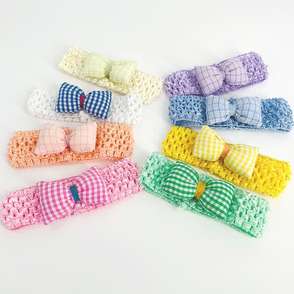 9 stycken baby-pannband för flickor med rosett