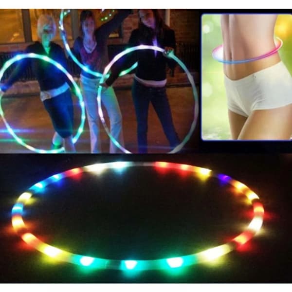 LED-opplyst treningsring for barn, justerbart treningsleketøy for utendørslek 90 cm