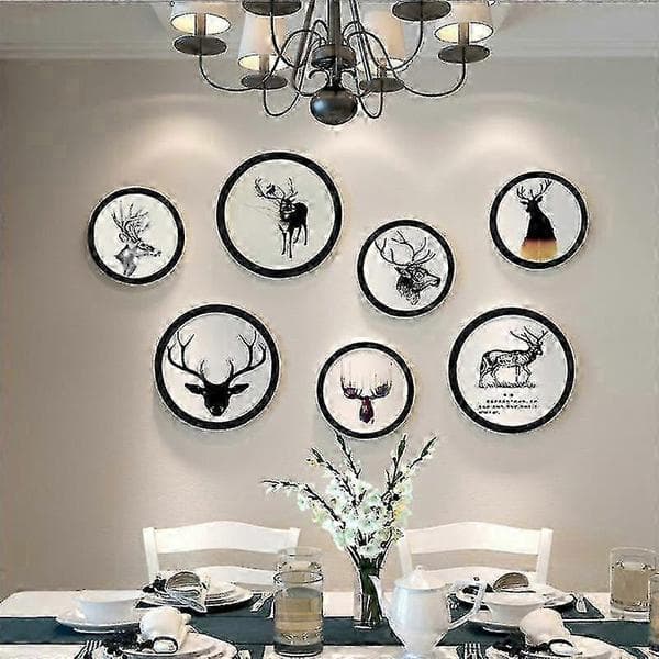 Round photo frame, DIY wood-based wall-mounted hanging circular picture frame for modern home decor, white black, 7 8 10 12 inch