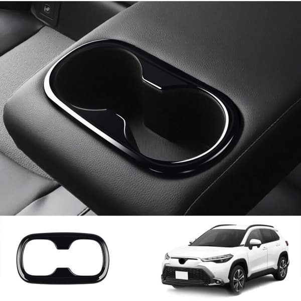 Rear Seat Cup Holder Decoration Frame Cover Trim for 2021 2022 RHD