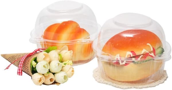 50 stk PE-materiale plast enkel individuell cupcake muffin domeholder bokser kopper pods