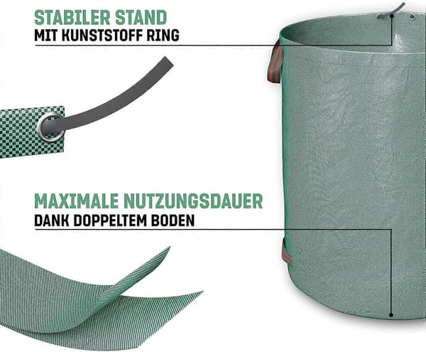 3x 60L rivefaste haveposer ZeGoods