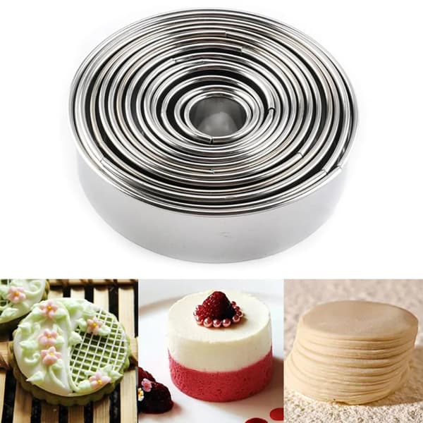 Runde udstikkere 14 stk Silver silver