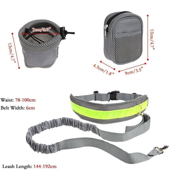 Håndfri hundeluftningsbælte Justerbart hundesnor taljebælte kæledyr