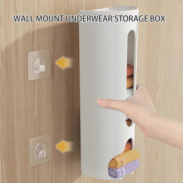 3 stk. Punch-Free Truser Organizer Undertøy Organizer Multifunksjonell Oppbevaringsboks Veggmontert Sokker Truser Oppbevaringsboks