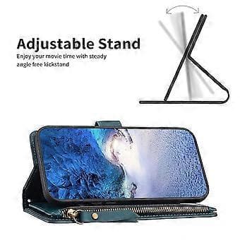 PU-læderpungcover med stativ til Samsung Galaxy A15 4G/5G (Grøn)