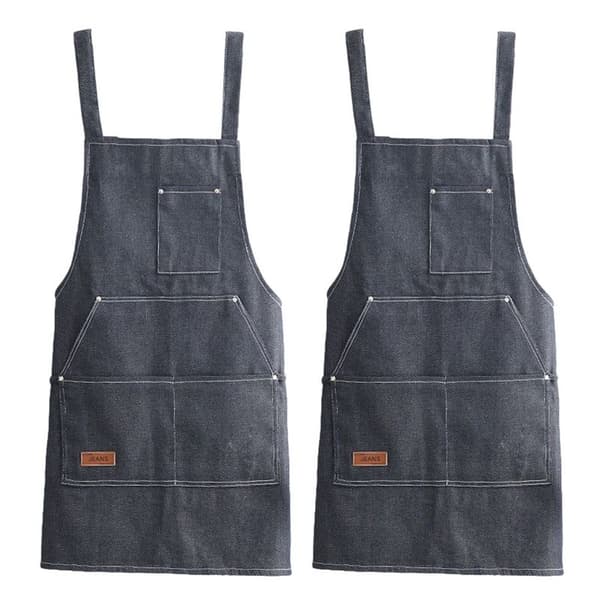 2 stykker denimforklæder, nye, åndbare denimforklæder, smudsafvisende