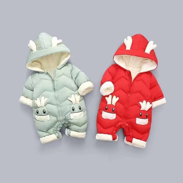 Vintertykk dunjakke for baby, blå jakke Ne
