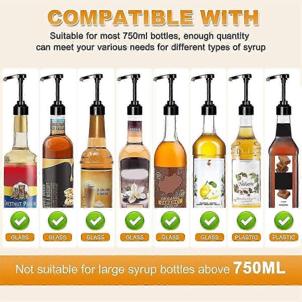 5 stk Kaffevæskedispenser Sirupspumpe Køkkentilbehør til Sirup Juiceflaske Sæbepumper Pumpe[D]