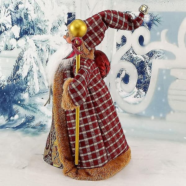32 cm Realistic Santa Claus Figure with LED Lighting, Christmas Decoration, Plush Doll