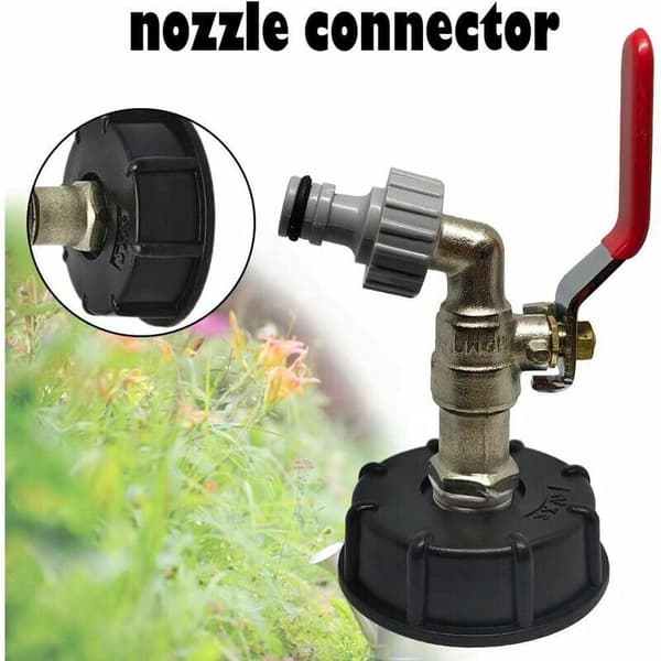 IBC-tankadapter 1/2 tums kranutloppsfäste ventil kran trädgårdsslangkopplingar
