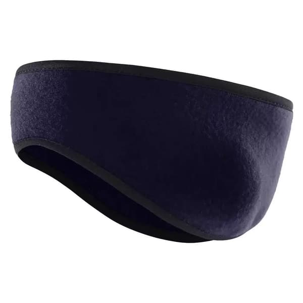 Fleece ørevarmer pannebånd for vinterløping, fortykket bredt bånd, polarfleece, menn kvinner, marineblå