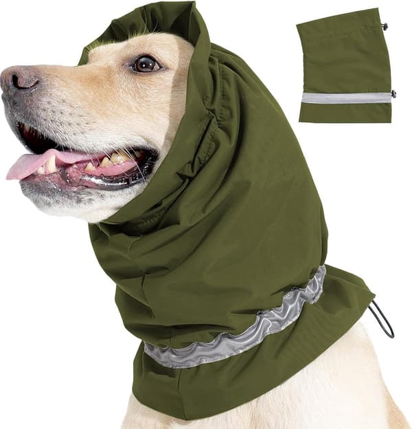 Hundevinterøreklokker, beroligende og vanntette, snøtette, armégrønne, M (omkrets 40-54 cm), for kjæledyr
