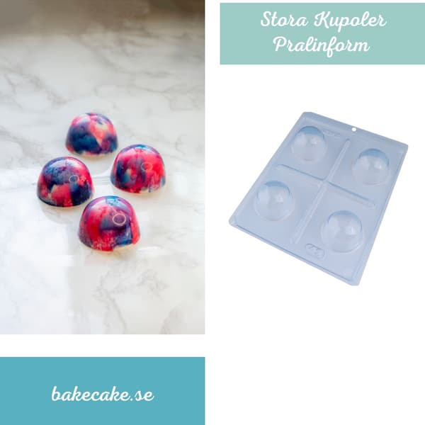 Pralineform kupler chokoladeform - BWB 42 - Speciel 3-delt form Transparent transparent