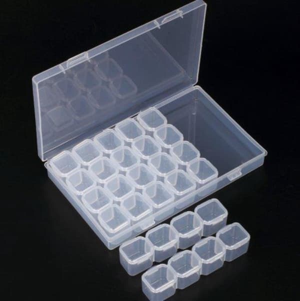 4 x - Diamond Painting Storage Box 28 Compartments - Diamond Painting Sorting Box