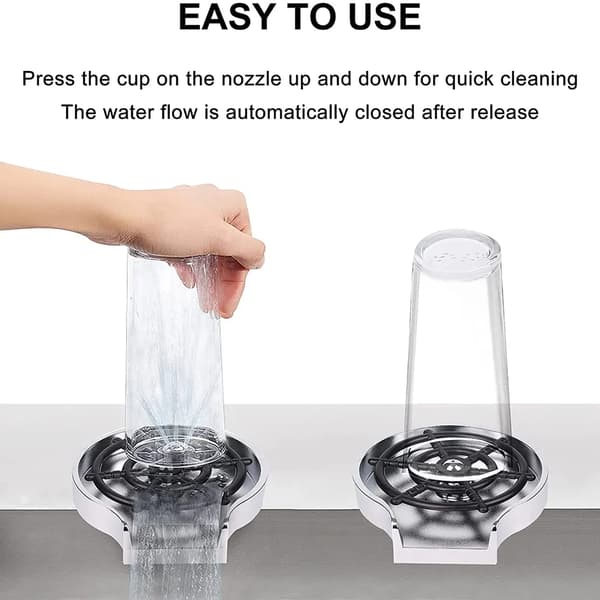 Automatic Glass Rinser Kitchen Sink High-Pressure Mug Washer Sink for Cups, Bottles, Mugs