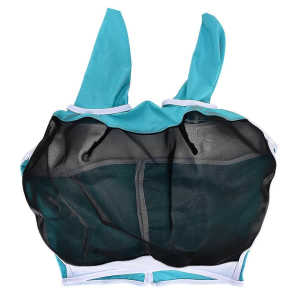Hestemaske Flueavvisende Slør Beskyttelse - Universal Justerbar Elastisk, Pustende - Grønn L 80x114x45cm