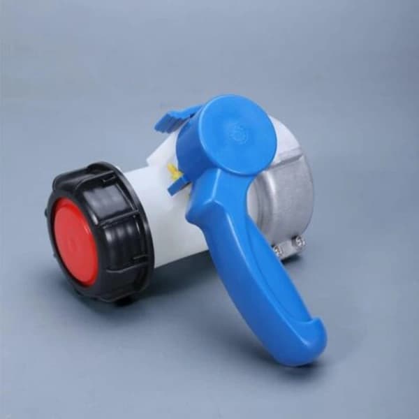 IBC Tankventiladapter DN40 62 mm Polyetylen Strømningskontrollkran for Regnvannstanker Reservoarer Hvit Blå