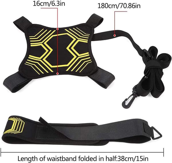 Elastic training band for football Yellow/Black