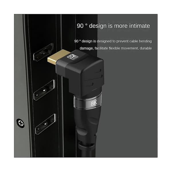 8k-kompatibel Höger- Adapter-kompatibel Han till Hona Elbow Co