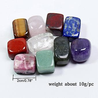 10x Chakra Healing Krystaller Reiki Stein Naturlige Tromlede Steiner Edelsten Bokssett