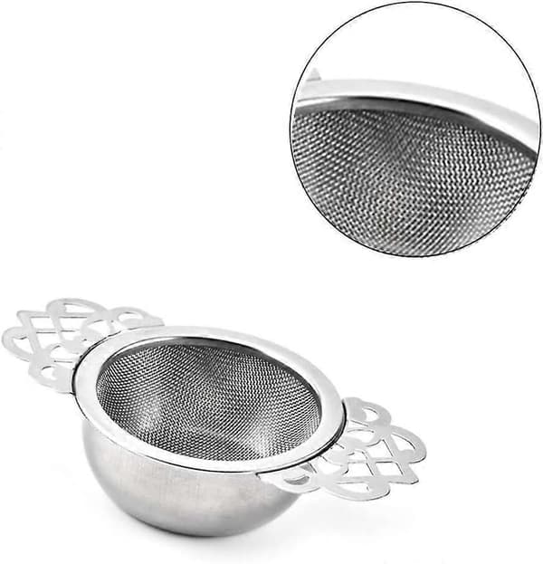 2-pak Filter Tesil med Drypbakker Tesier Rustfrit Stål Si til Løse Teblade
