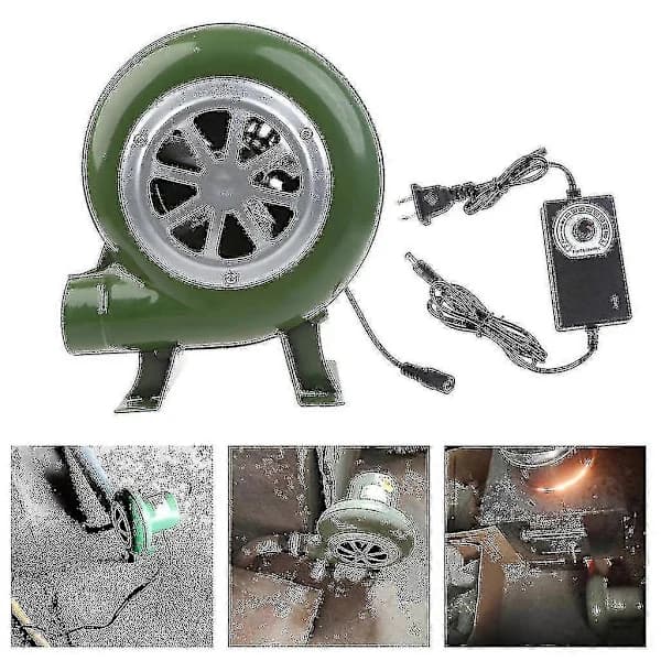 Electric Grill Blower 40W Adjustable Speed Iron Fire Starter for BBQ Forge Charcoal Stove AC100-240V Green