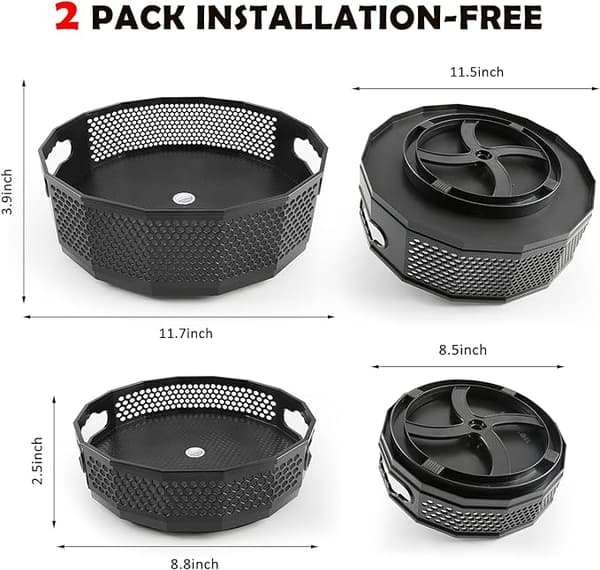 2 kappaletta Lazy Susan pyöriviä lautasia, Swivel Spice Rack Organizer, Honeycomb Kitchen Spice Rack, Mauste