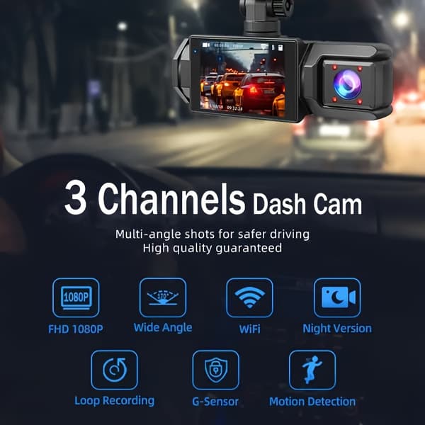 1080P WIFI Car Driving Recorder, With Built-in App For Front And Rear Interior