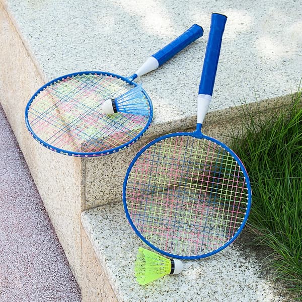 1 par børnebadmintonketsjere Badmintonsæt til børn Nylonlegering Letvægtsketsjer til børn, udendørs sport