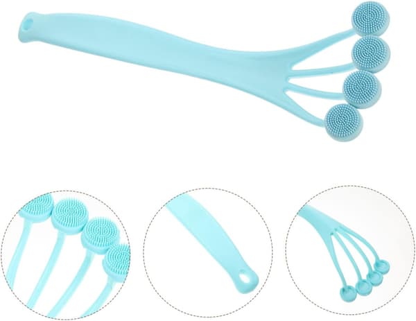 Badborste Silikon Skrubb Handtvätt Silikon Kroppsskrubb Dusch Ryggskrubb Spa Exfolierande Borste