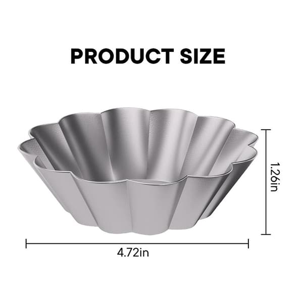8-delt 4,5-tommer non-stick ottekantet mini bageform i aluminiumslegering til lagkager, tærter og desserter