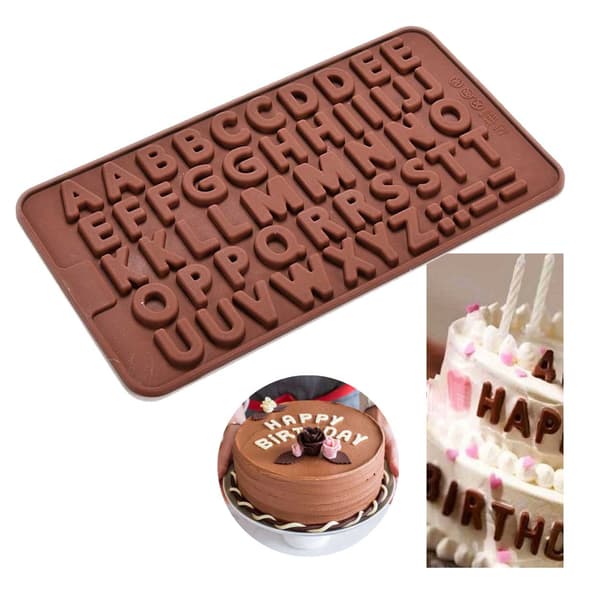 Silikone Chokoladeform Bogstaver Alfabet Bageform Silikoneform brun brown