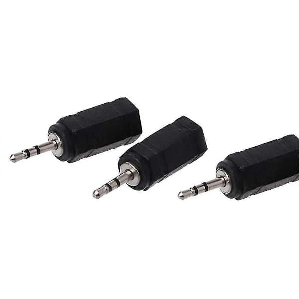 3 stk. 3,5 mm han til 2,5 mm hun stereostik lydadapter til hovedtelefoner lyd aux-kabler