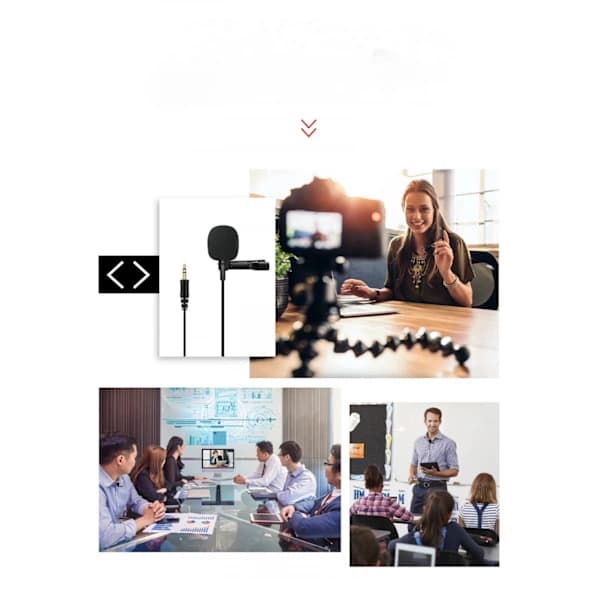 Wired Lavalier Microphone with Clip, Small Noise-Cancelling For Smartphones/Cameras