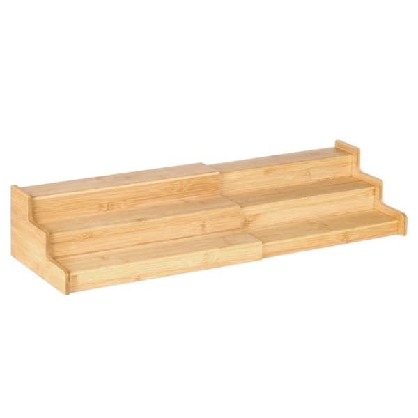 Bambuinen keittiöhylly, 3 tasoa säädettävissä 33,5-59,5 cm