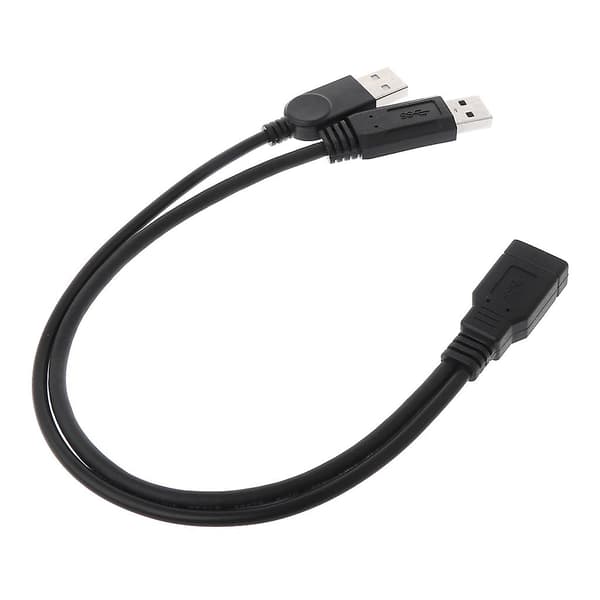 USB 2.0 A Han til USB Hun 2 Dobbelt Strømforsyning USB Hun Splitter