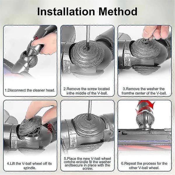 V-Ball Wheel for Dyson V10 V11 V15 Vacuum Cleaner 100W Direct Drive Vacuum Head, Wheel Replacement