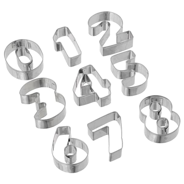 Kakkumuotit 35 kpl - numerot ja kirjaimet Silver silver