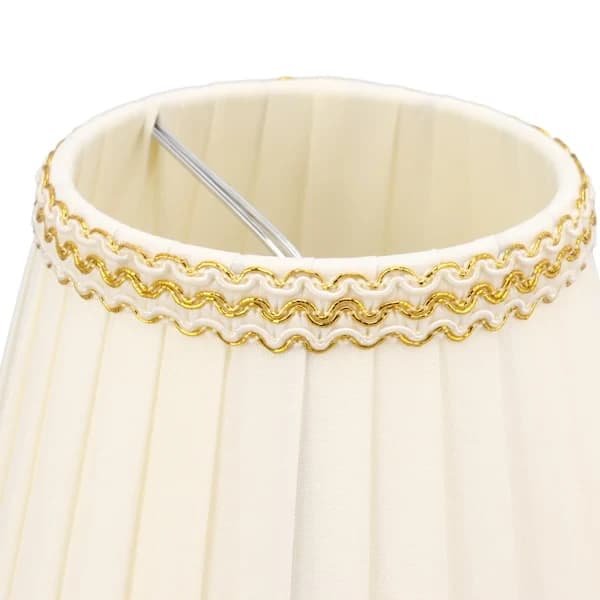 6 Small Lampshades, Clip-on, Drum, Fabric, for Chandeliers, Bulbs, Lighting Accessories