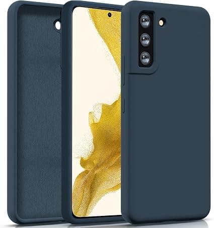 Midnattsblå, Silikonskal för Samsung Galaxy S22, Tunt, Mjukt, Elegant Stöttåligt Skyddsskal