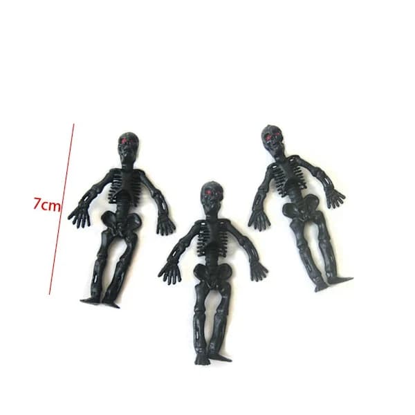 24 st Skalldocka Skeletthänge 7 cm, 3 färger