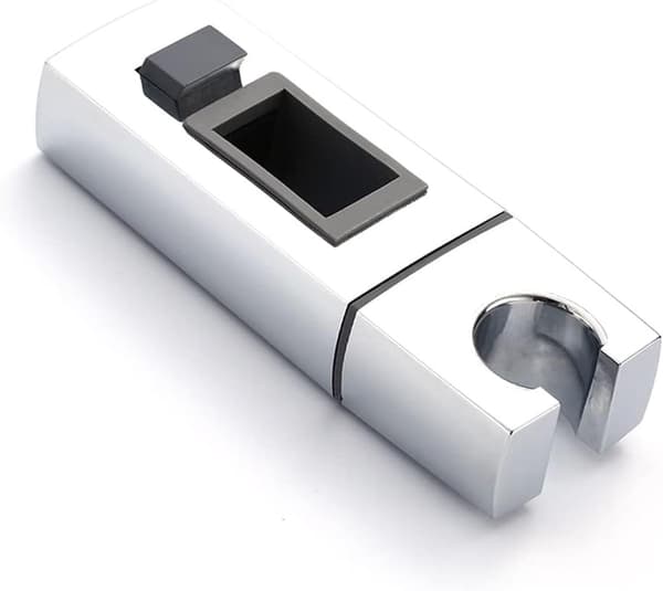 Dusjhodeholder - 15*30 mm - Dusjhåndtak, Rekkverk, Justerbar Holder - Glidedel for Dusjstang - Sølv
