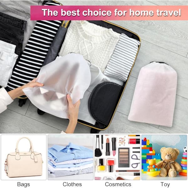 Practical Transparent Shoe Bags for Travel, Large Clear Shoe Storage Bags and Drawstring Storage Pouches, 20 Pieces Per Pack.